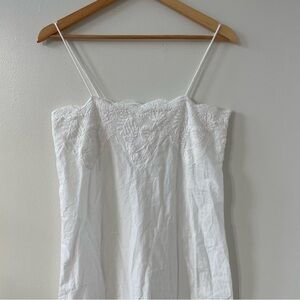 White zara embroidery detail maxi dress